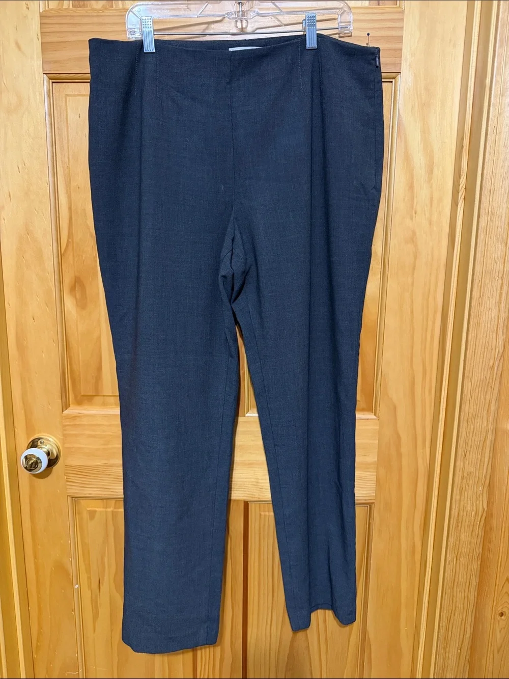 Talbots Women's Gray Straight-Leg Trousers, Side Zipper Entry. Size 16. - Picture 2 of 12